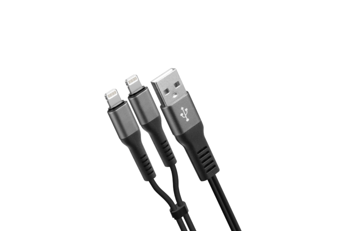 38698 USB-A=Lx2_側圖 Twin USB A > Apple 8pin x2