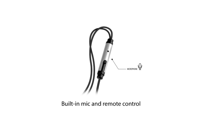 38813 音源線_側圖 Earphones with microphone 120cm