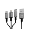 38847 USB-A=C+L+M Cerbero USB A > USB C + Apple 8pin + Micro USB