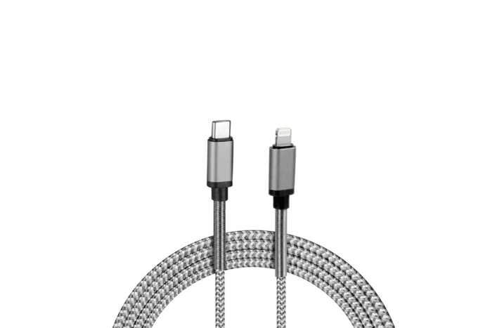 38710 USB-C=L Spring Series<br>USB 3.0 Apple 8pin Braided Cable With Spring Reinforcement
