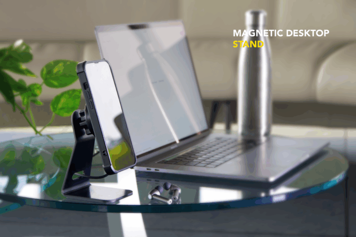 Magsafe Wireless Magnetic Charging Holder with Metallic Office Stand