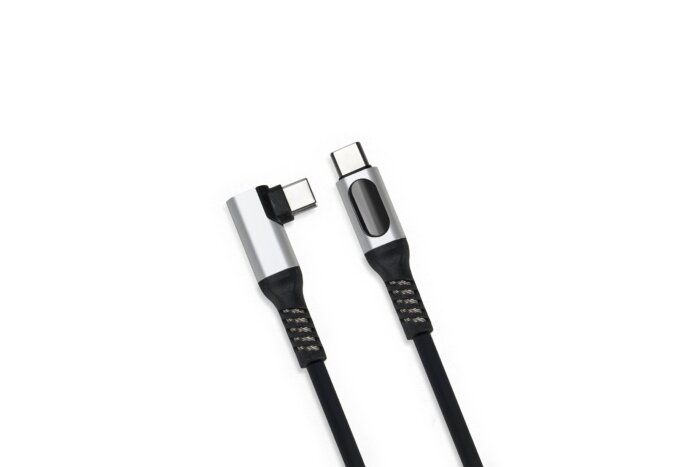 充電線_90度_數顯_C_C_側圖 Duraflex PRO 90° Cables<br>USB 3.0 USB C Digital Display 90° Right-Angle Cable